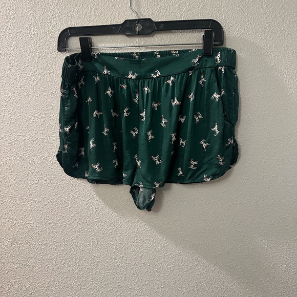 Anthropologie Other - Anthropologie Forest Green Dog Print pajama shorts